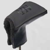 Moderne donkergrijze monogram naam (of andere teks golfheadcover (3/4 voorkant)