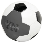Moderne donkergrijze monogram naam (of andere teks voetbal (Drie kwart)