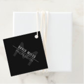 Moderne donkergrijze professionele naam bedankjes labels (In situ)