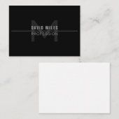 Moderne donkergrijze professionele naam notitiekaartje (Voorkant / Achterkant)