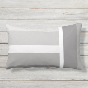 Moderne, donkergrijze strepen patroon buitenkussen