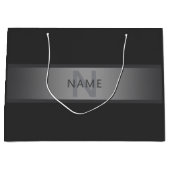 Moderne donkergrijze verloopnaam of bedrijfsnaam groot cadeauzakje (Voorkant)
