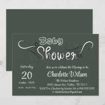 Moderne donkergroene babyshower