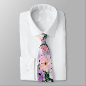 Moderne donkergroene bloemen Waterverf bruiloft Stropdas (Gebonden)