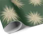 Moderne, donkergroene en gouden kerstuitbarsting cadeaupapier (Rol Hoek)