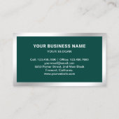 Moderne donkergroene stalen daken zonnepanelen visitekaartje (Achterkant)