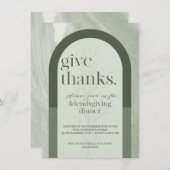 Moderne Donner Merci Friendsgiving Invitation Gree (Devant / Derrière)