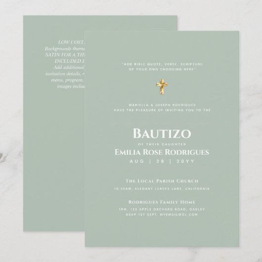 Moderne DOOP BAUTIZO Bautismo DOOPSEL Christening  Kaart (Voorkant / Achterkant)