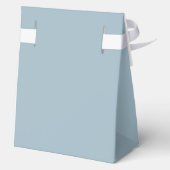 Moderne doop doopsel Witte Kruis Dusty Blauw Bedankdoosjes (Achterkant)