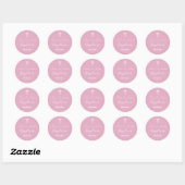 Moderne doop doopsel Witte Kruis Dusty Roze Ronde Sticker (Vel)