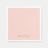 Moderne doopvont Blush & Gouden Script Naam Cockta Servet (Voorkant)