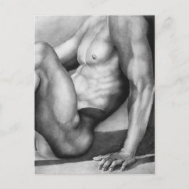Moderne, door de hand getrokken Kunst Male Bodybui Briefkaart