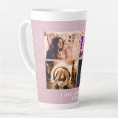 Moderne doorschijnende Blush Roze 4 Foto Collage F Latte Mok (Linkerhoek)