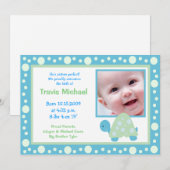 MODERNE DOT TURTLE Baby Photo faire-part de naissa (Devant / Derrière)