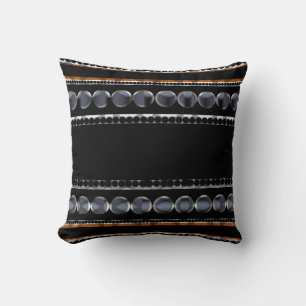 Moderne Dotty Stripes Black+Grey Patroonkussen Kussen