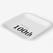 Moderne Douane Vet Zwart Tekst 100e Naam Datum Papieren Bordje (Gebogen)