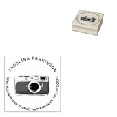 Moderne douanenaam Logo Camera Terugkeeradres Rubberstempel (Gestempeld)