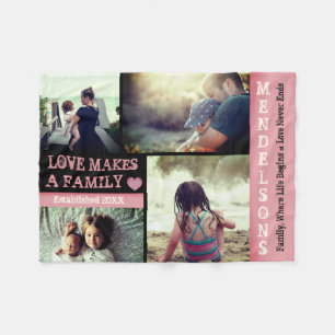 Moderne douanetekst en gepersonaliseerde fotocolla fleece deken