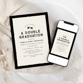 Moderne Double Afstudeerfeest Kaart