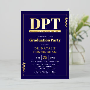 Moderne DPT Doctor of Physical Therapy Afstuderen Folie Uitnodiging