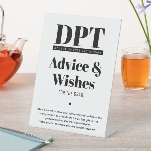 Moderne DPT Graduation Party Advies en wensen Reclamebord Met Voetstuk (Insitu)