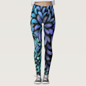 Moderne draai, blauwgroen en blauw canvas leggings (Voorkant)