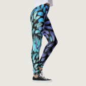 Moderne draai, blauwgroen en blauw canvas leggings (Rechts)