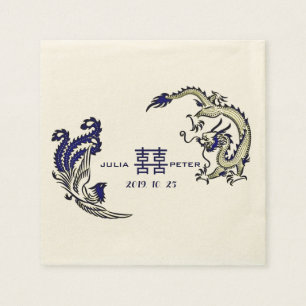 Moderne Dragon-Phoenix gepersonaliseerde Chinese b Servet