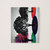 Moderne Drie Bomen met Verschillende Gekleurde Bla Legpuzzel (Verticaal)