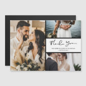 Moderne drie foto-bruiloft Dank je (Voorkant / Achterkant)