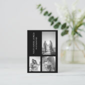 Moderne drie foto Collage Black fotograaf Visitekaartje (Staand voorkant)