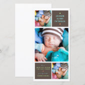 Moderne Drie Foto Jongens Geboorteaankondiging Aankondiging (Voorkant / Achterkant)