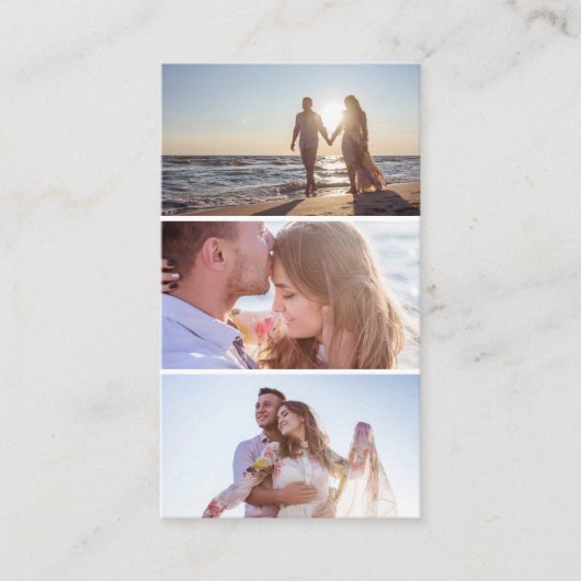 Moderne drie fotocollage fotograaf visitekaartje (Voorkant)