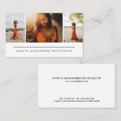 Moderne drie Fotofotografie Business Visitekaartje (Voorkant / Achterkant)