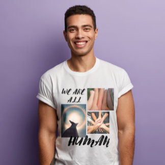 Moderne drie foto's we zijn allemaal menselijk t-shirt