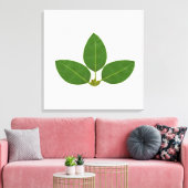 Moderne drie groene baai bladeren canvas afdruk (Insitu (Woonkamer))