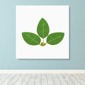 Moderne drie groene baai bladeren canvas afdruk (Insitu (Houten vloer))