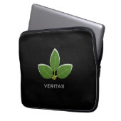 Moderne drie groene bladeren laptop sleeve (Voorkant Links)