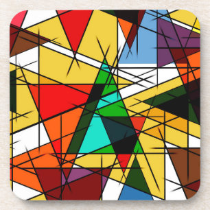 Moderne Driehoek Kleurrijke Geometrisch Bier Onderzetter