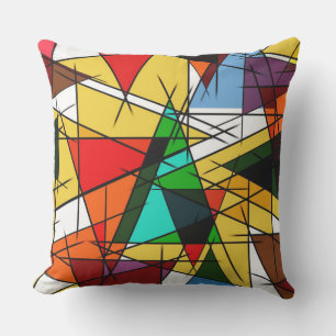 Moderne Driehoek Kleurrijke Geometrisch Buitenkussen