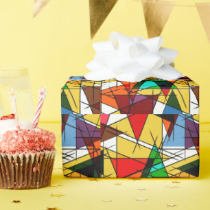 Moderne Driehoek Kleurrijke Geometrisch Cadeaupapier