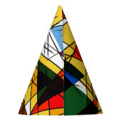 Moderne Driehoek Kleurrijke Geometrisch Feesthoedjes (Achterkant)