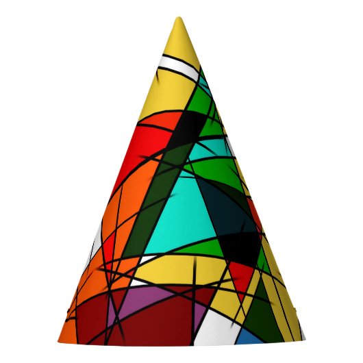 Moderne Driehoek Kleurrijke Geometrisch Feesthoedjes (Voorkant)