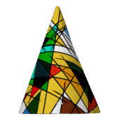 Moderne Driehoek Kleurrijke Geometrisch Feesthoedjes (Rechts)