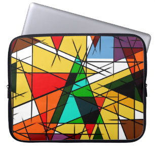 Moderne Driehoek Kleurrijke Geometrisch Laptop Sleeve