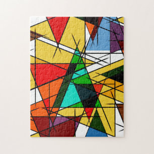 Moderne Driehoek Kleurrijke Geometrisch  Legpuzzel