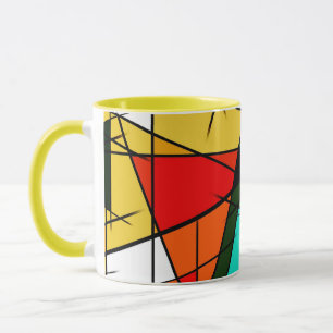 Moderne Driehoek Kleurrijke Geometrisch Mok