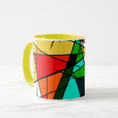 Moderne Driehoek Kleurrijke Geometrisch Mok (Voorkant links)