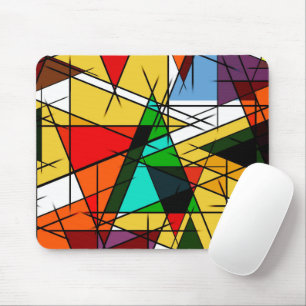 Moderne Driehoek Kleurrijke Geometrisch  Muismat