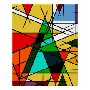 Moderne Driehoek Kleurrijke Geometrisch Perfect Poster